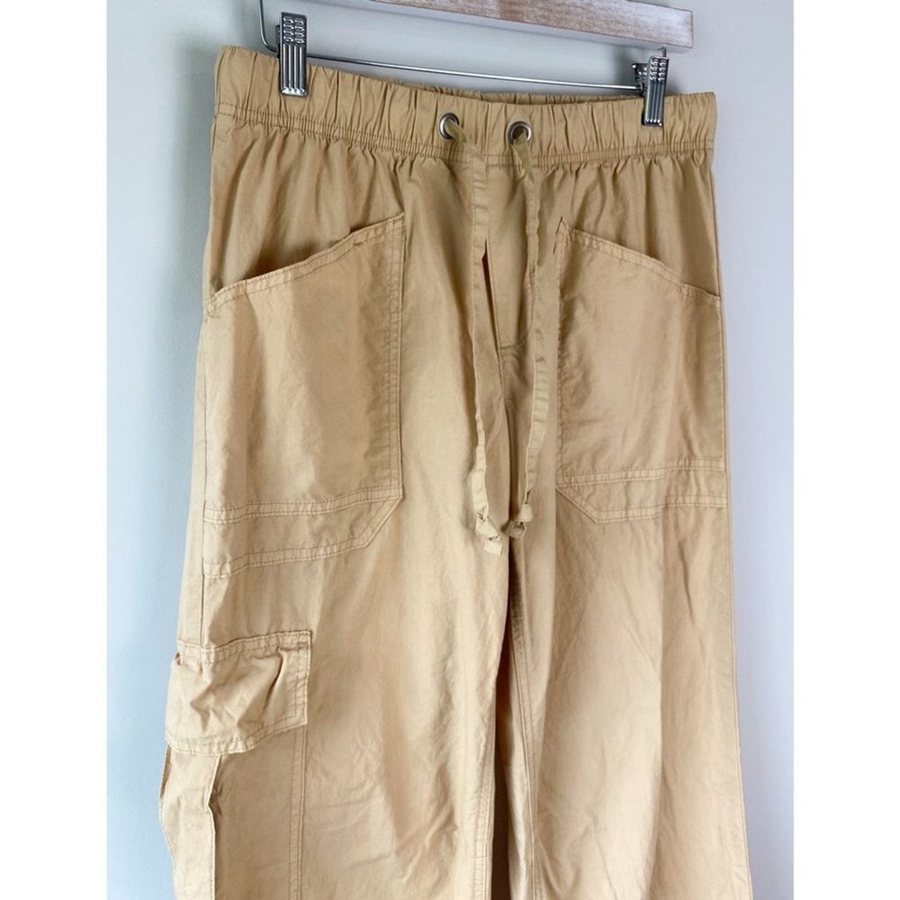 Aerie Avenue Baggy Cargo Pants S Tan Parachute Retro Y2K Grunge Cargo Cotton - Picture 4 of 13